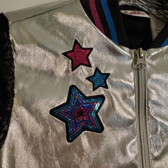 LOL Surprise Girls Silver Bomber Jacket Shine Like A Diamond M/M (7/8) - Picture 4 of 12
